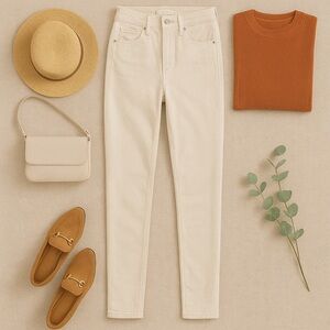 NWOT Cream Madewell 10" High-Rise Skinny Jeans - Size 25